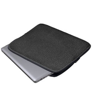 Schwarze Leder-Oberflächenstruktur Laptopschutzhülle