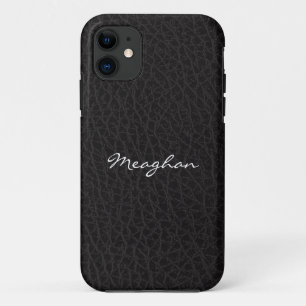 Schwarze Lederstruktur iPhone 5 Hülle