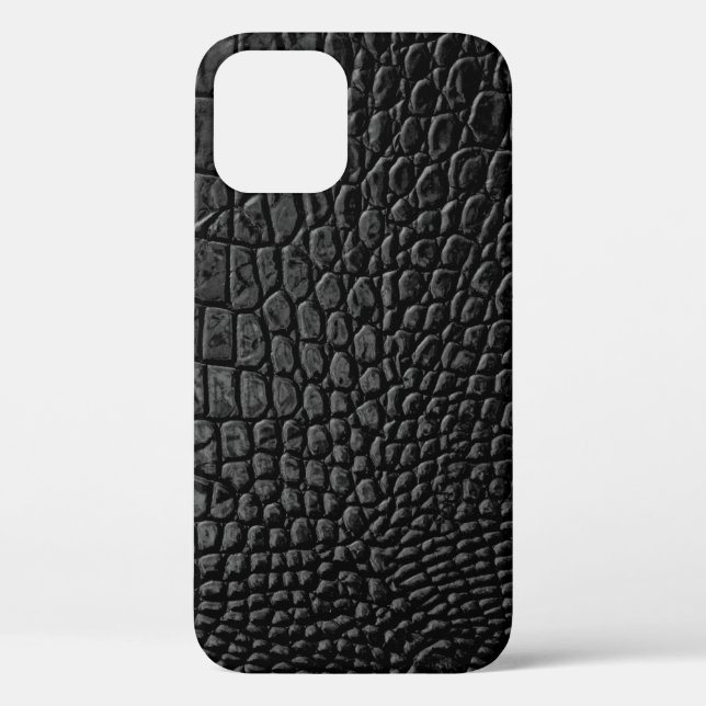 Schwarze Ledertextur Case-Mate iPhone Hülle (Rückseite)