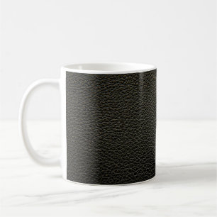 Schwarze Ledertextur oder Hintergrund. abstrakt,an Kaffeetasse