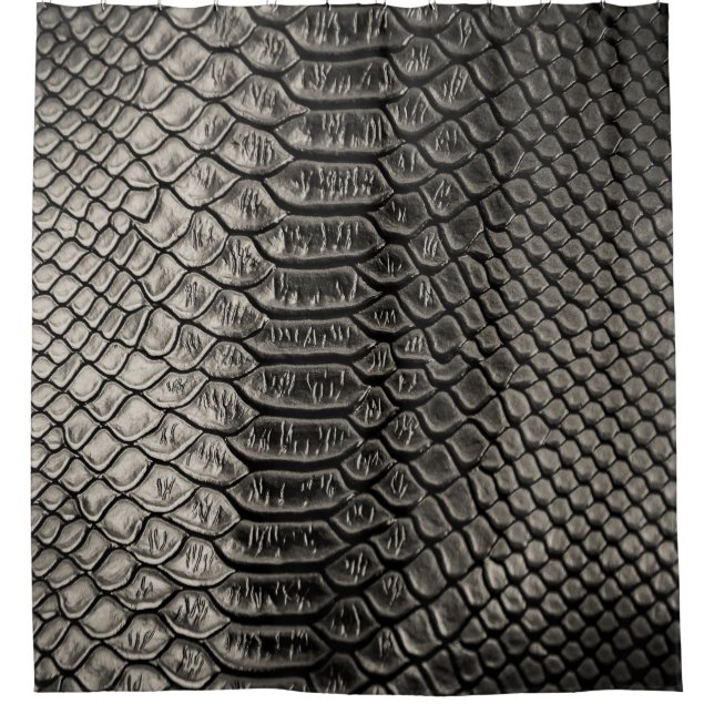Schwarze Ledertextur, Verwendung im Hintergrund. Duschvorhang (Vorderseite)