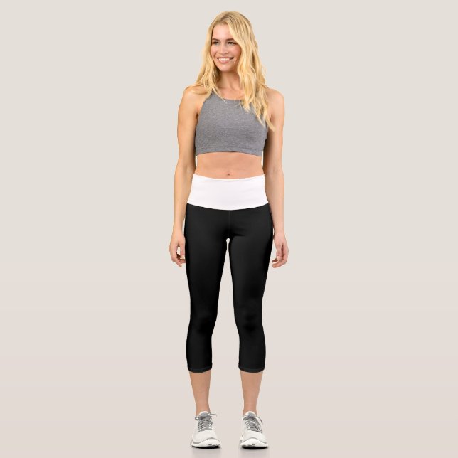 schwarze Legens Capri Leggings (Vorderseite)