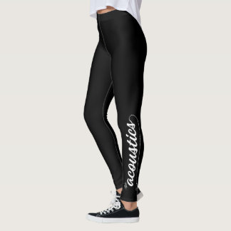 Schwarze Leggings - Akustik Script Schriftart auf
