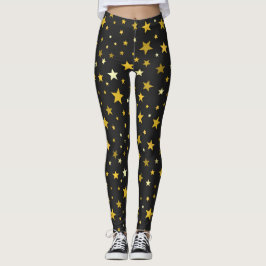 Schwarze Leggings aus Gold
