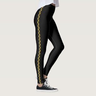 Schwarze Leggings mit auffälligem metallischen Gol