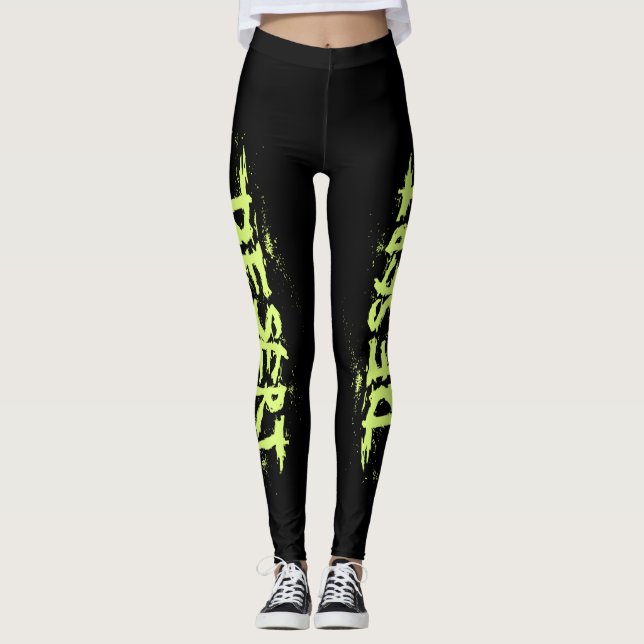 Schwarze Leggings mit GW-Logo (Vorderseite)