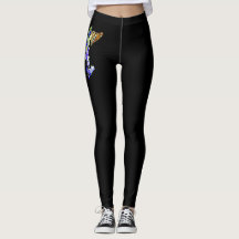 Schwarze Leggings mit Monarchschmetterling