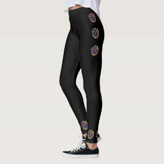 Schwarze Leggings mit schönem Blumendesign