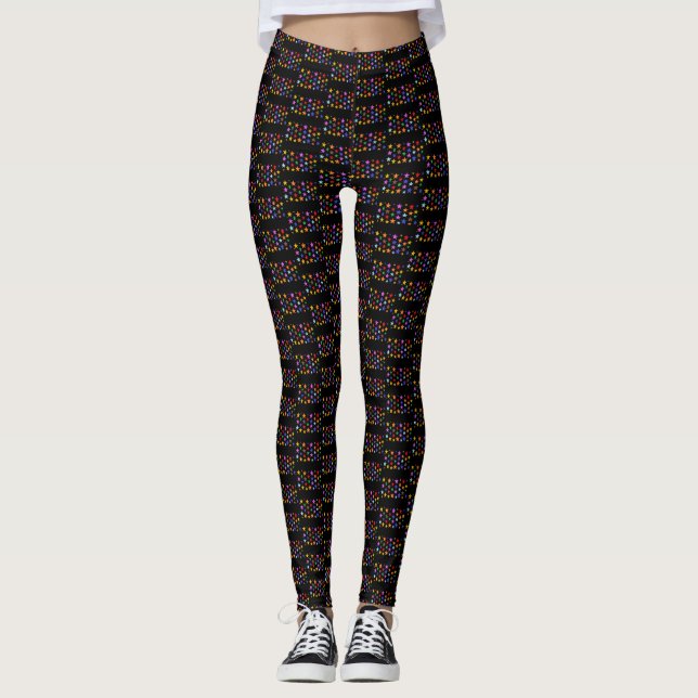 Schwarze Leggings mit Sternen für Erwachsene oder  (Vorderseite)