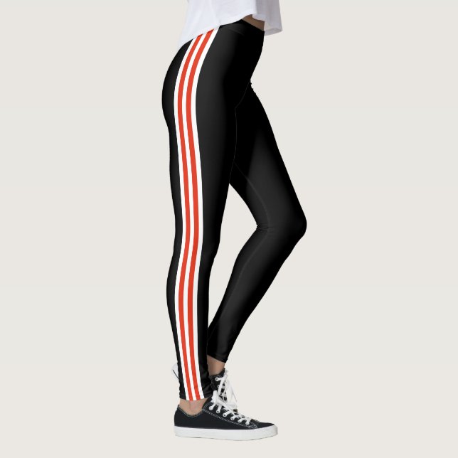 Schwarze Leggings mit weißer Seite wählen Farben (Rechts)