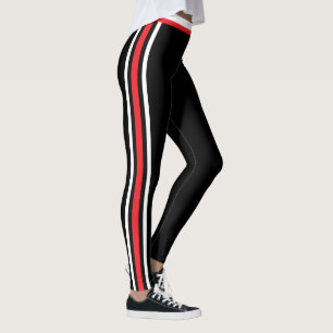Schwarze Leggings mit weißer Seite wählen Farben