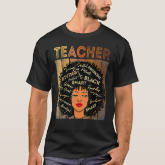 Schwarze Lehrerfrau Afro Retro Melanin Schwarze Ge T-Shirt
