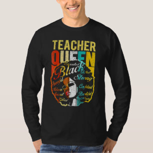 Schwarze Lehrerfrau Afro Retro Schwarze Geschichte T-Shirt