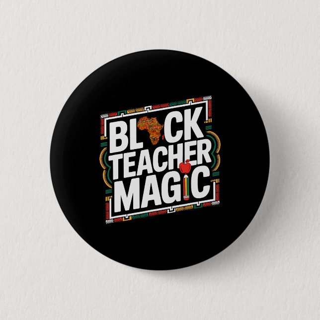 Schwarze Lehrerin Magie Afro Schwarze Geschichte M Button (Vorderseite)