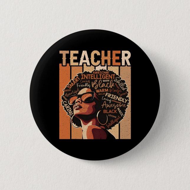 Schwarze Lehrermagie Schwarze Geschichtsausbildung Button (Vorderseite)