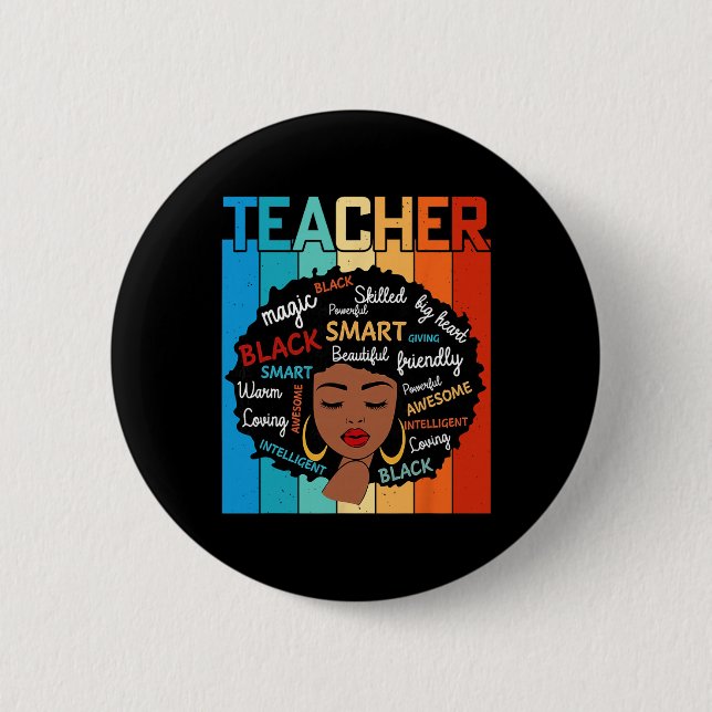 Schwarze Lehrermagie Schwarze Geschichtserziehung  Button (Vorderseite)