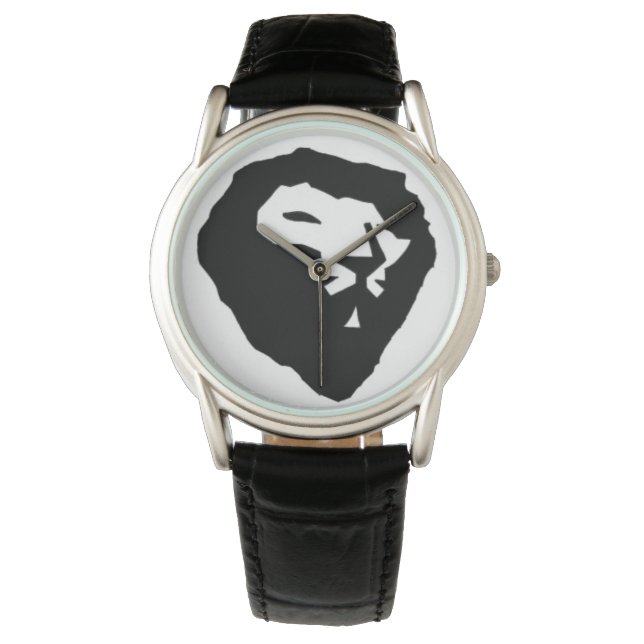 schwarze Leine Armbanduhr (Vorderseite)
