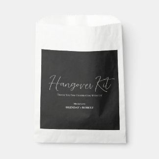 Schwarze Leinen Einfaches Script Hangover Erholung Geschenktütchen