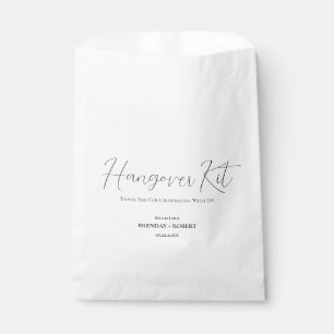 Schwarze Leinen Einfaches Script Hangover Erholung Geschenktütchen