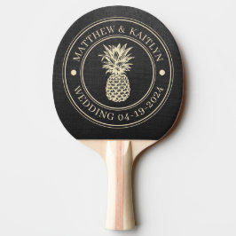 Schwarze Leinwand Ananas Hochzeitsnamen Tischtennis Schläger