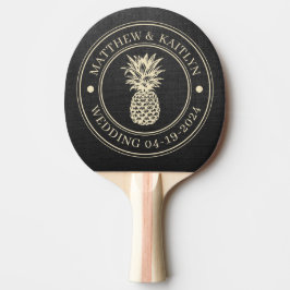 Schwarze Leinwand Ananas Hochzeitsnamen Tischtennis Schläger