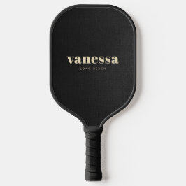 Schwarze Leinwand Minimale moderne klassische Name Pickleball Schläger