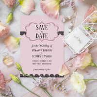 Schwarze Leiste auf Soft Pink Save the Date