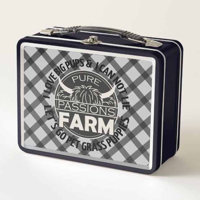 Schwarze Let's Go Pet Grass Welpen Lunchbox (Vorderseite)