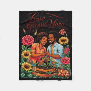 Schwarze Liebe Afroamerikanisches Paar Sketch Vale Fleecedecke