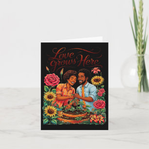 Schwarze Liebe Afroamerikanisches Paar Skizze Vale Karte