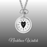 Schwarze Liebe Armbanduhr<br><div class="desc">Necklace Watch Geschenk. Mit einer schwarzen Liebe Herz und Uhr Zahlen auf weißem Hintergrund.</div>