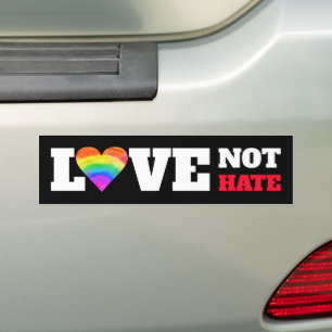 Schwarze Liebe Hass Rainbow Heart Bold Graphic Autoaufkleber