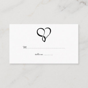Schwarze Liebe Herz Hochzeitstisch Platzkarten