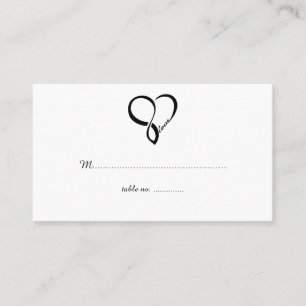 Schwarze Liebe Herz Hochzeitstisch Platzkarten