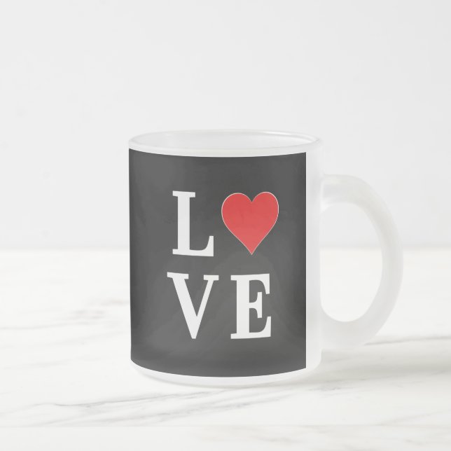 Schwarze LIEBE Herz Moderne Moderne Moderne Mattglastasse (Rechts)