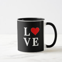 Schwarze LIEBE Herz Moderne Moderne Moderne Tasse