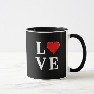 Schwarze LIEBE Herz Moderne Moderne Moderne Tasse