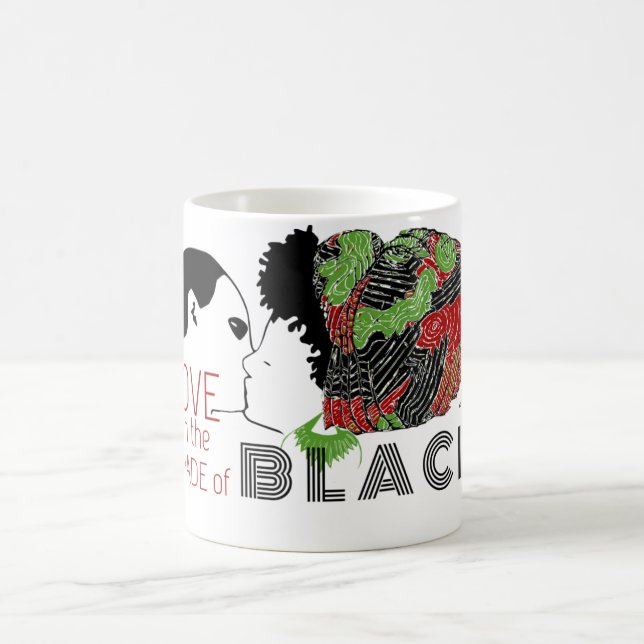 SCHWARZE LIEBE IN GRÜNEN UND ROT TASSE (Mittel)
