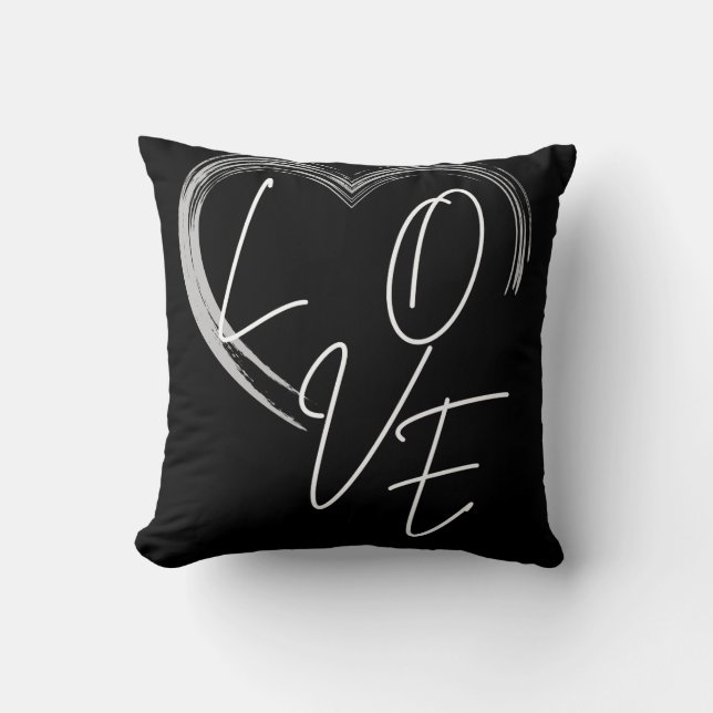 Schwarze Liebe Kissen (Vorderseite)