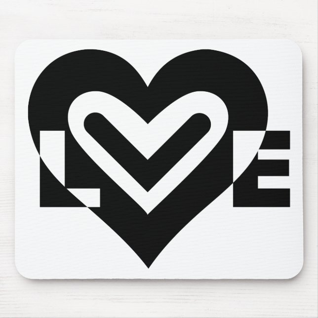 Schwarze Liebe Mousepad (Vorne)