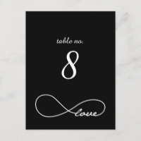 Schwarze Liebe Unendliche Hochzeitskarten für Tisc