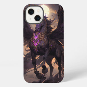 Schwarze Lila Einhorn Fantasy-Kunst iPhone 13 Hülle