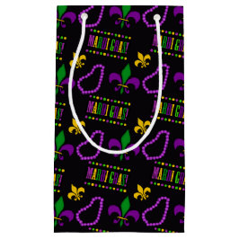 SCHWARZE LILA GREEN GOLD MARDI GRAS BEADS KLEINE GESCHENKTÜTE