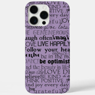 Schwarze Lila Inspirationswörter Weihnachten iPhone 16 Pro Max Hülle