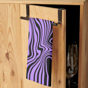 Schwarze Lila Kunstwellen Küchentücher Handtuchfar