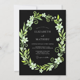 Schwarze Limette Reben Hochzeit Einladung