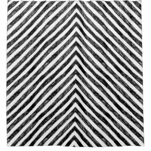 Schwarze, lineare Streifen, nahtloses Muster. Duschvorhang