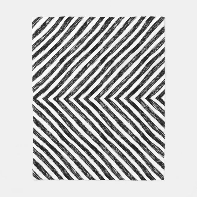 Schwarze, lineare Streifen, nahtloses Muster. Fleecedecke (Vorderseite)