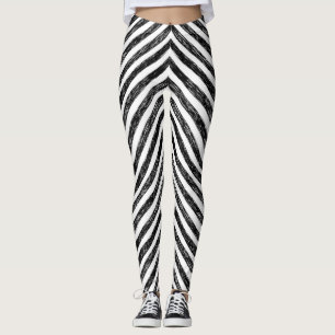 Schwarze, lineare Streifen, nahtloses Muster. Leggings