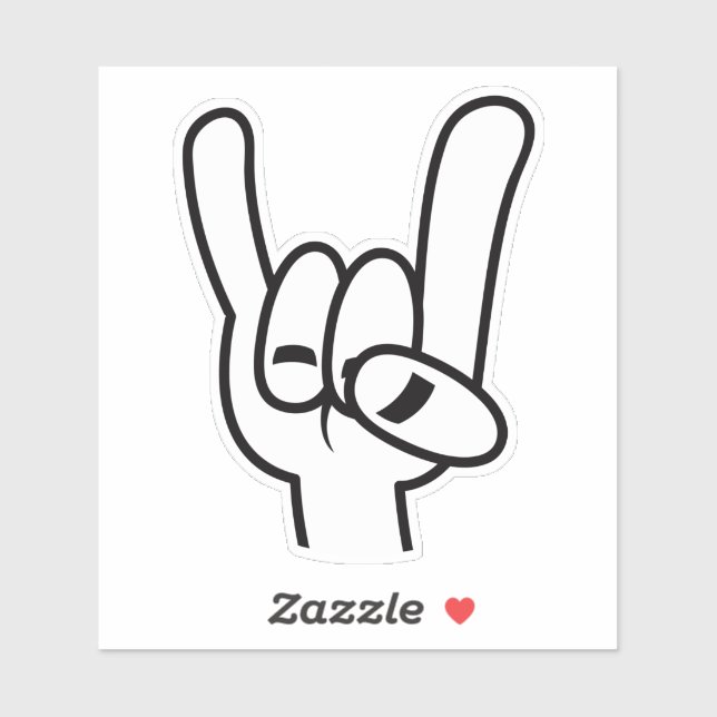 Schwarze Linie für Schwermetall-Teufel-Hörner Aufkleber (Blatt)